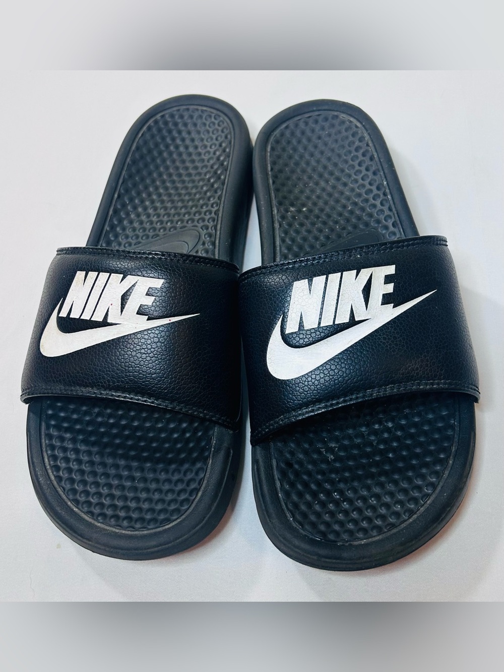 Nike Black Men’s Slide Sandals with White Swoosh